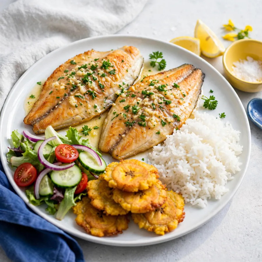 Tilapia fillet in garlic