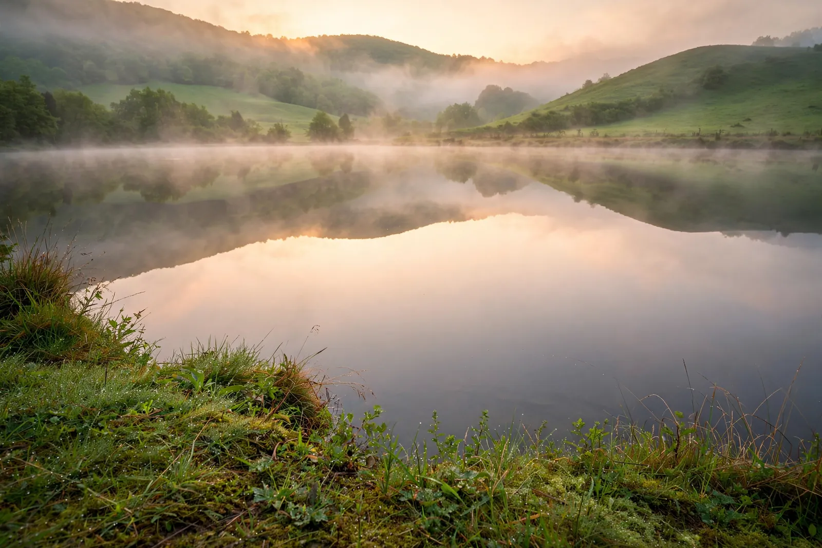 Calm water at sunrise